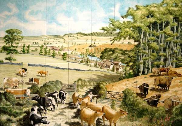 Tile Mural - Farmyard Scene
