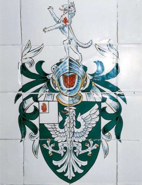 Coat of Arms - wolf on hand made tiles