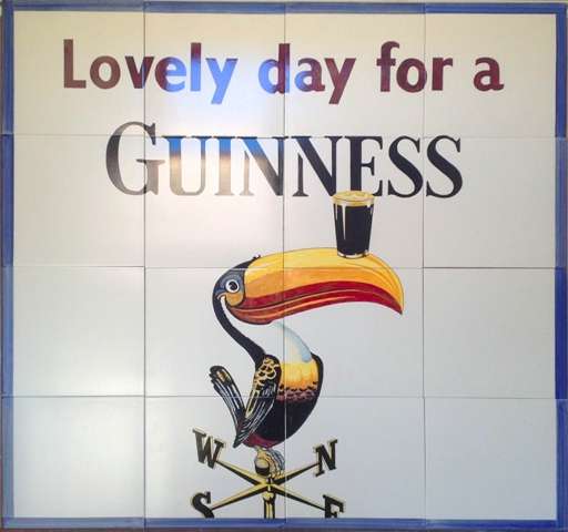 Guinness Advert on hand painted tiles