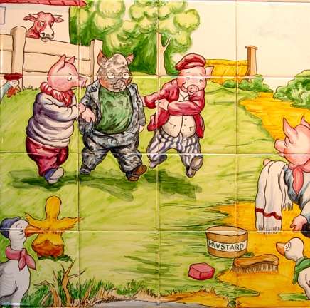 Illustrations from a favourite book 2 on hand painted tiles
