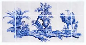 Hand painted delft tiles from Art on Tiles.